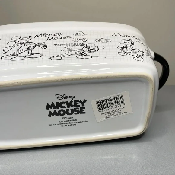 Disney Sketchbook Mickey Mouse Character Autograph Ceramic Loaf Pan - Picture 6 of 8